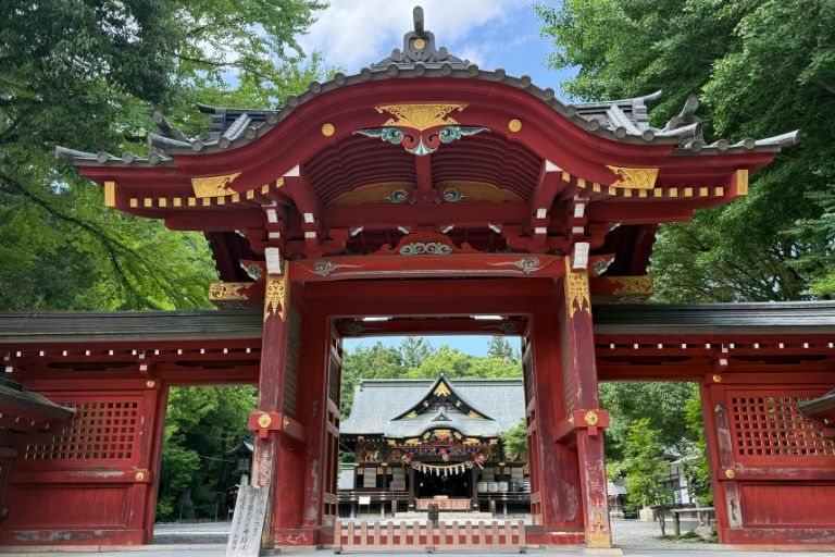 秩父神社の神門越しに見える社殿