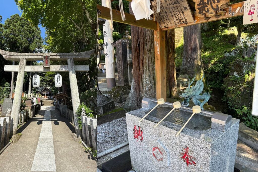 第二鳥居と手水舎