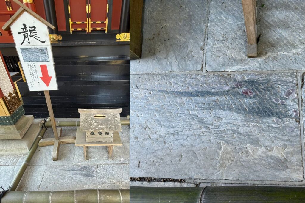 敷石の龍神(赤目の龍)