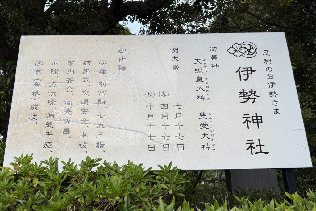 社頭の案内板。ご祈祷の情報がまとめられています