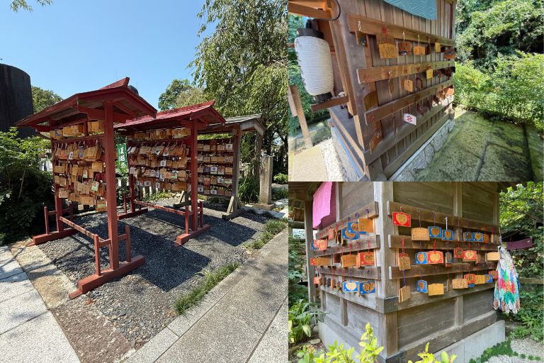 大前神社境内に設けられた絵馬掛け