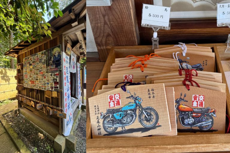 バイク絵馬と足尾山神社