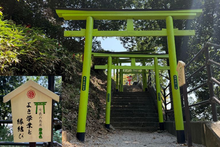 足利織姫神社 若草色の鳥居 よき学業と縁結び